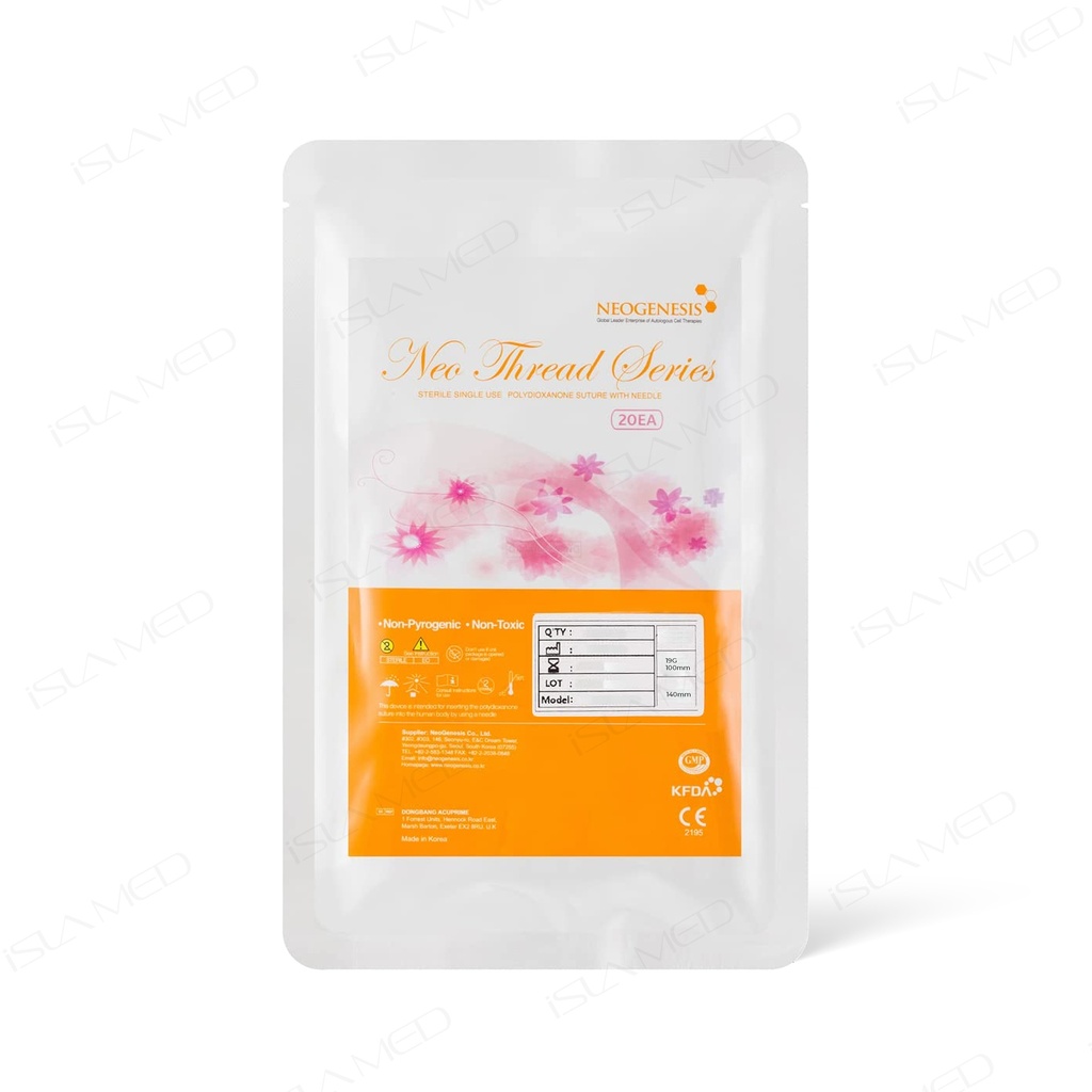 Neo PLLA Cog Cannula 19G, 100mm (Needle) / 140mm, 1 (Thread)